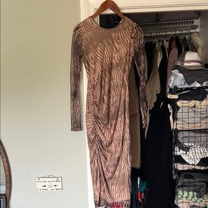 Zebra Print Long Sleeve Dress VICI